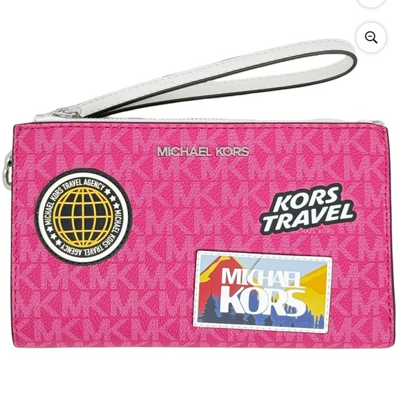 NWT Michael Kors Jet Set Travel Wristlet (Dragonfruit) - Picture 1 of 8